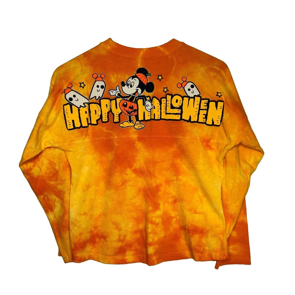 Disney Happy Halloween Spirit Jersey Youth Kids Large Orange Cotton Tie-Dye